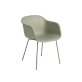 Fiber Armchair Dsuty Green, Tube Base