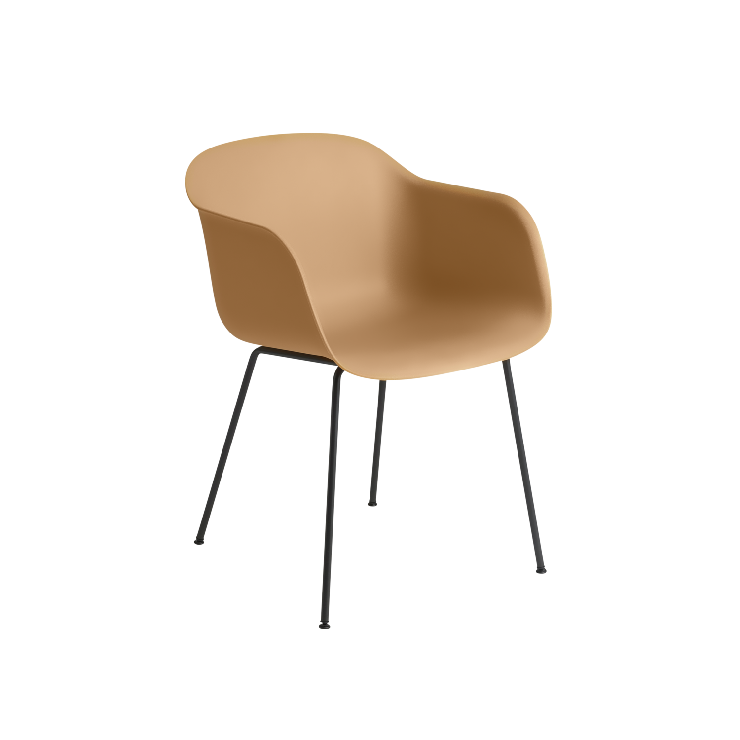 Fiber Armchair Ochre, Tube Base