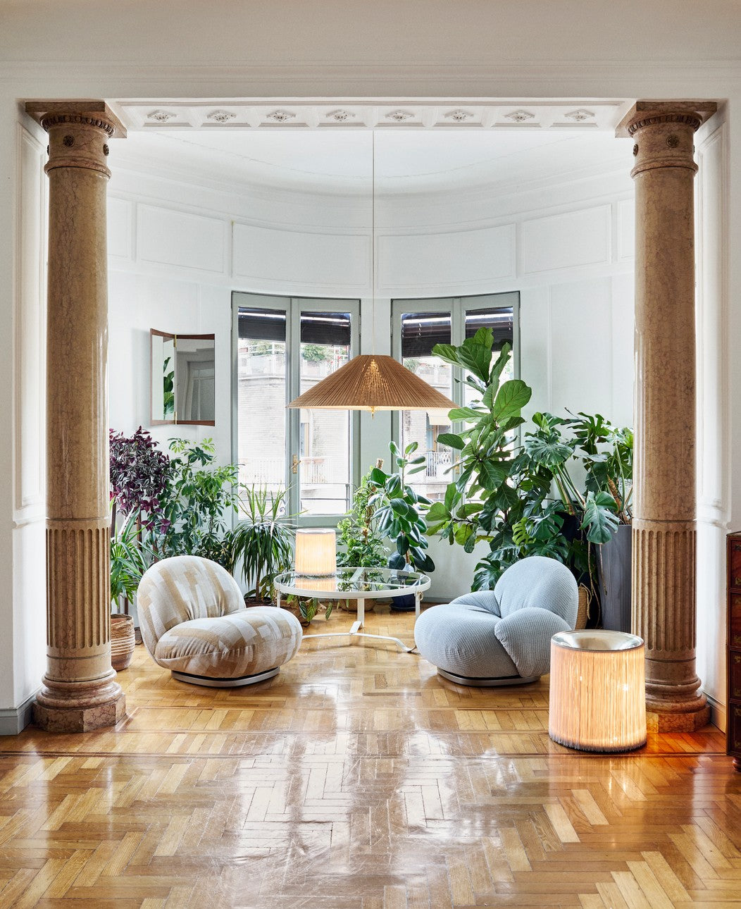 Adnet Coffee Table - Cream Leather
