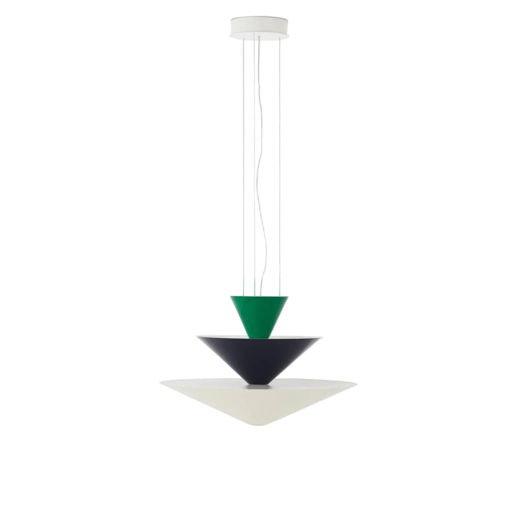 Gio Pendant LN14 Ø 60 Signal Green, Deep Blue & Ecru White