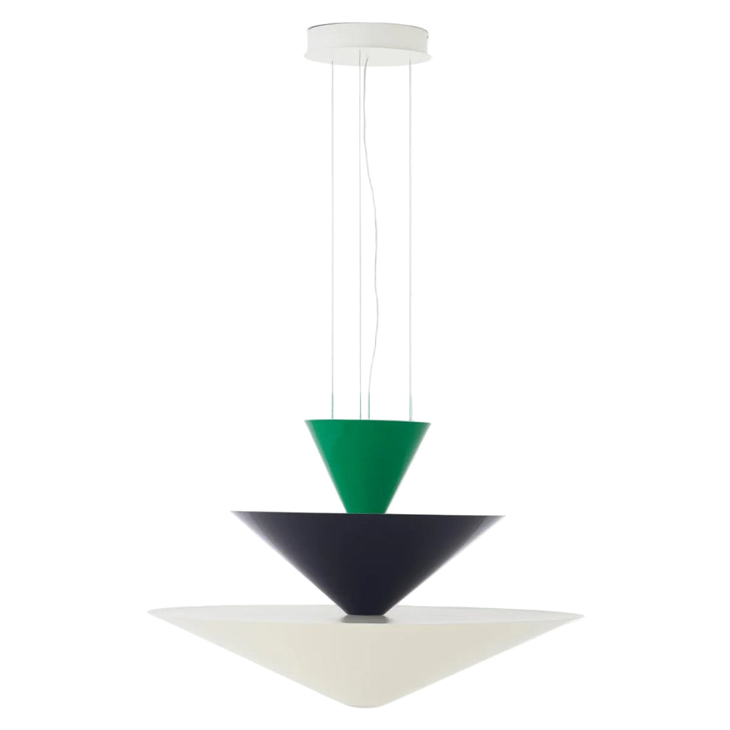 Gio Pendant LN15 Ø 92 Signal Green, Deep Blue & Ecru White