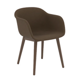 Fiber Armchair, Full Upholstery, Wood Base