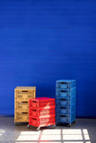 Colour Crate Lid Metal - Medium - Electric blue