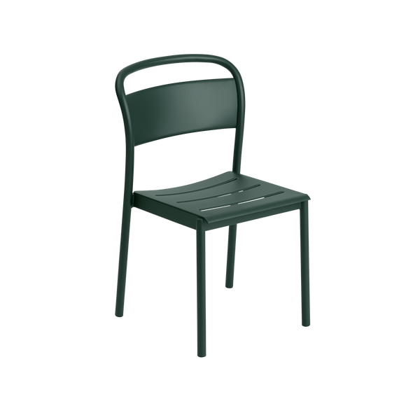 Linear Steel Side Chair - Dark Green