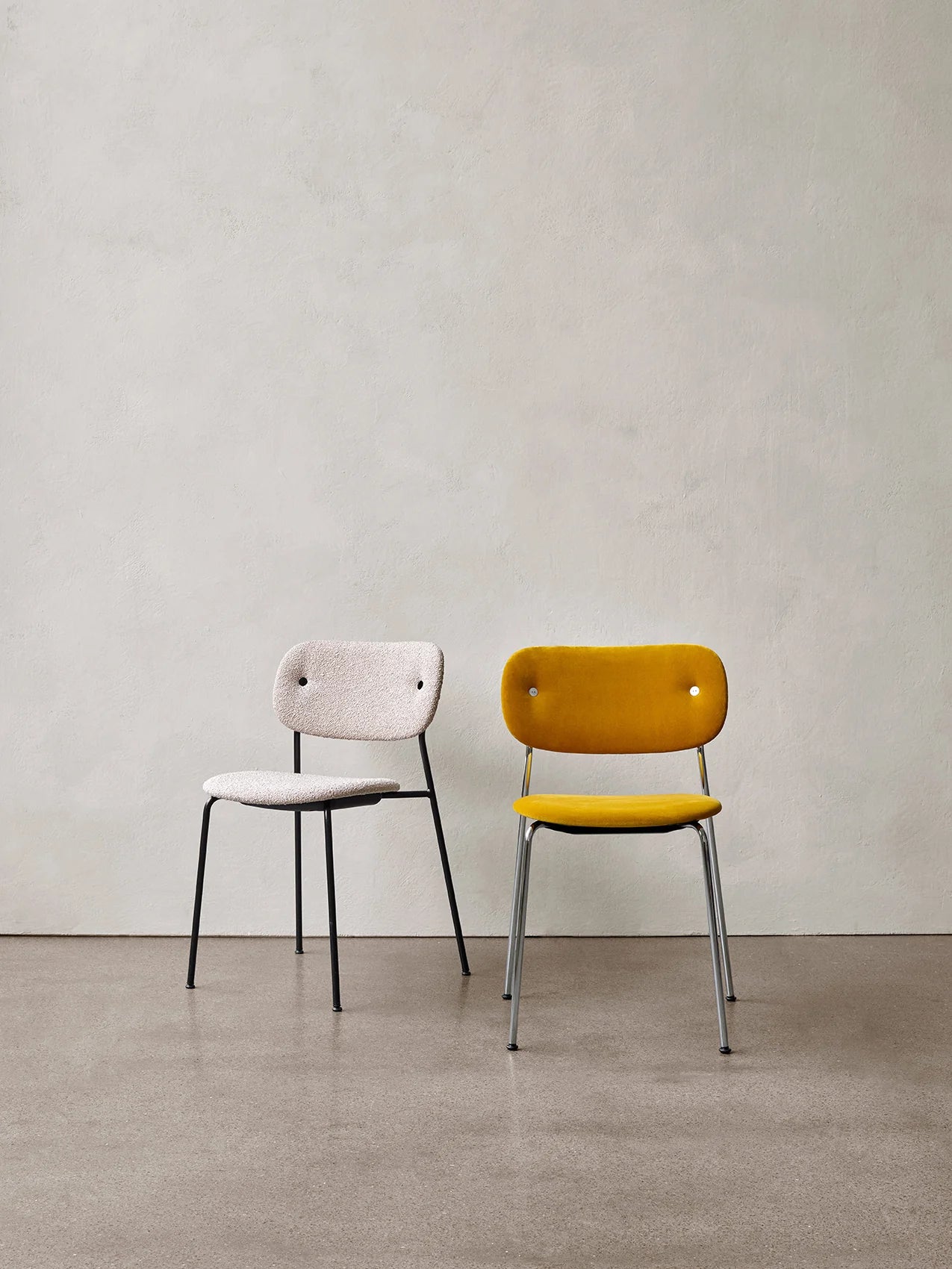 Co Dining Chair fully upholstered, Black Legs