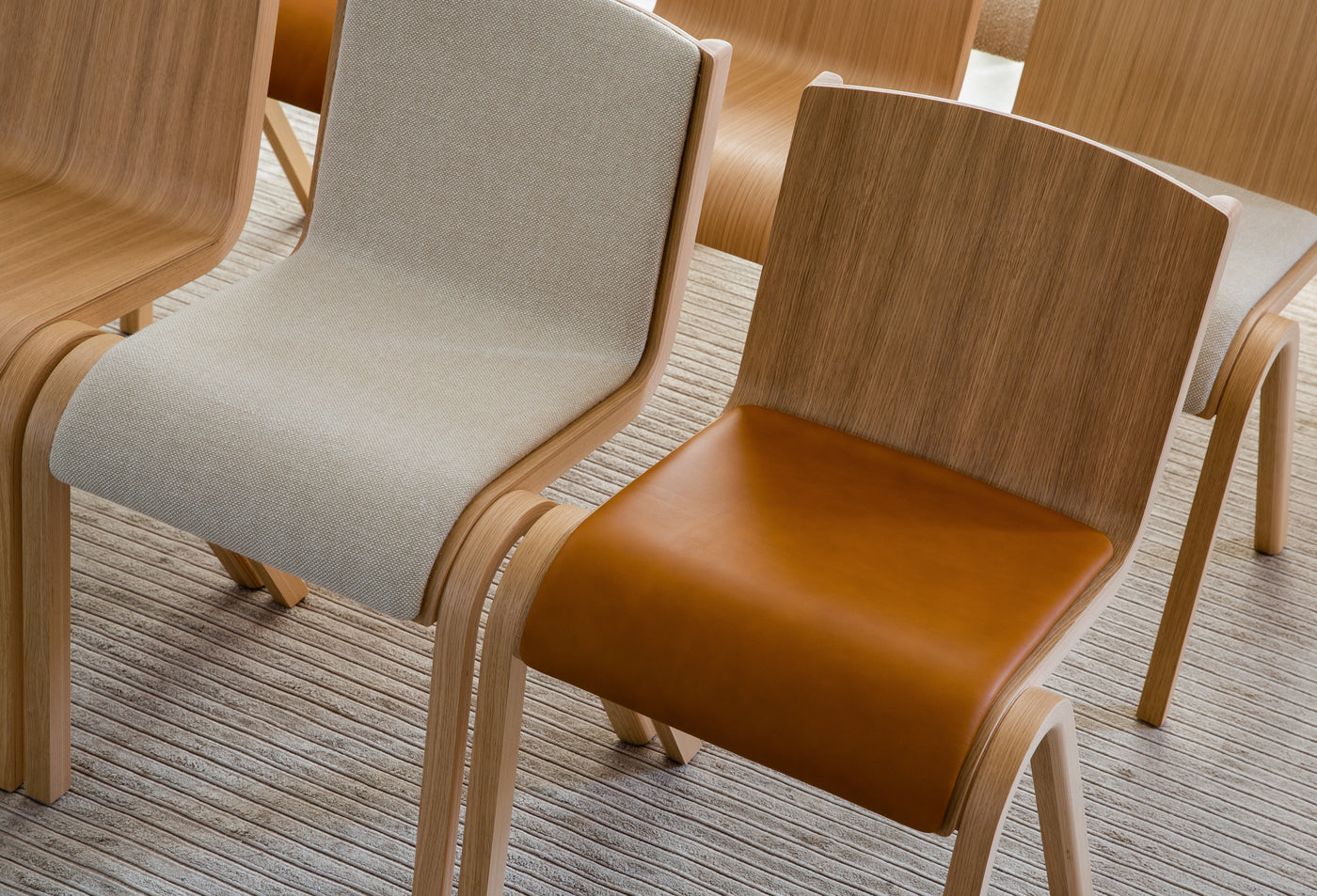 Ready Dining Chair - Natural Oak - Front Upholstered