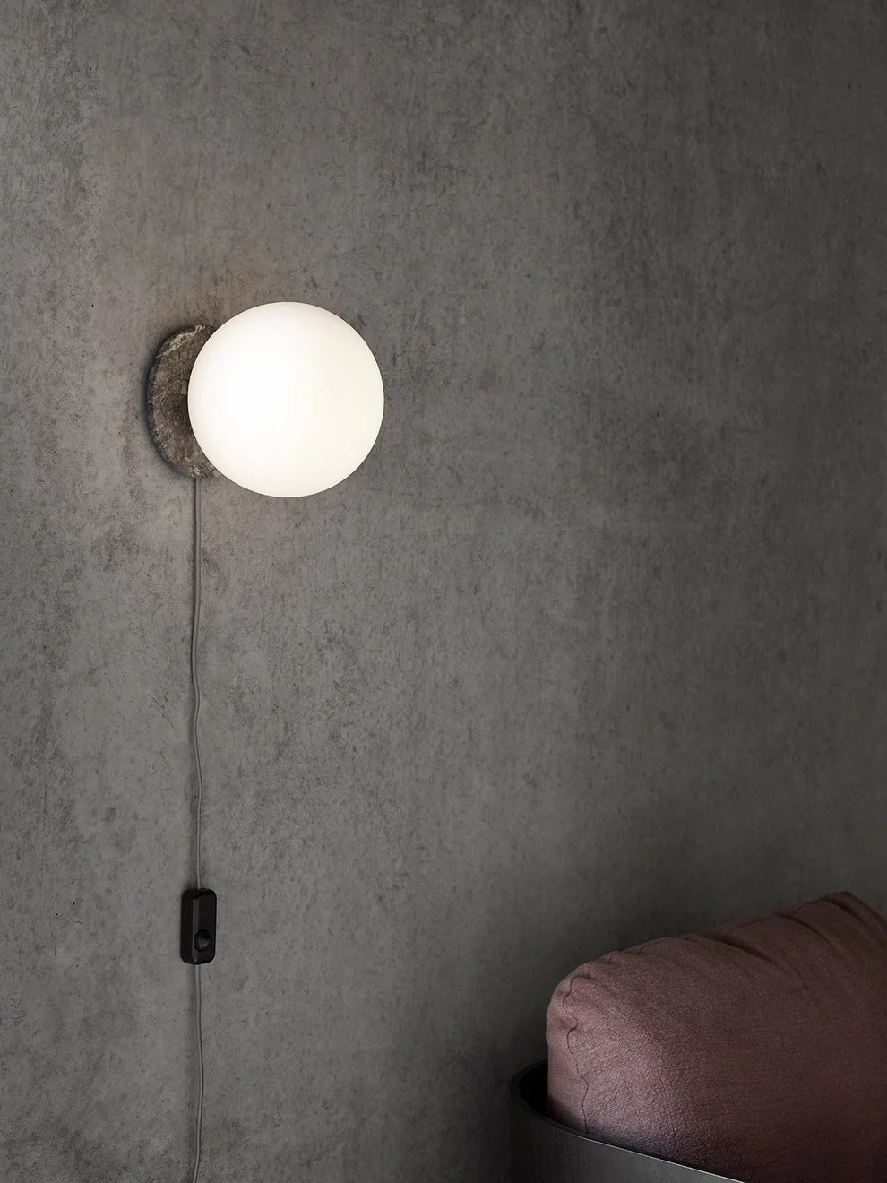 TR Bulb, Table / Wall Lamp - Grey Marble/ Matte Bulb