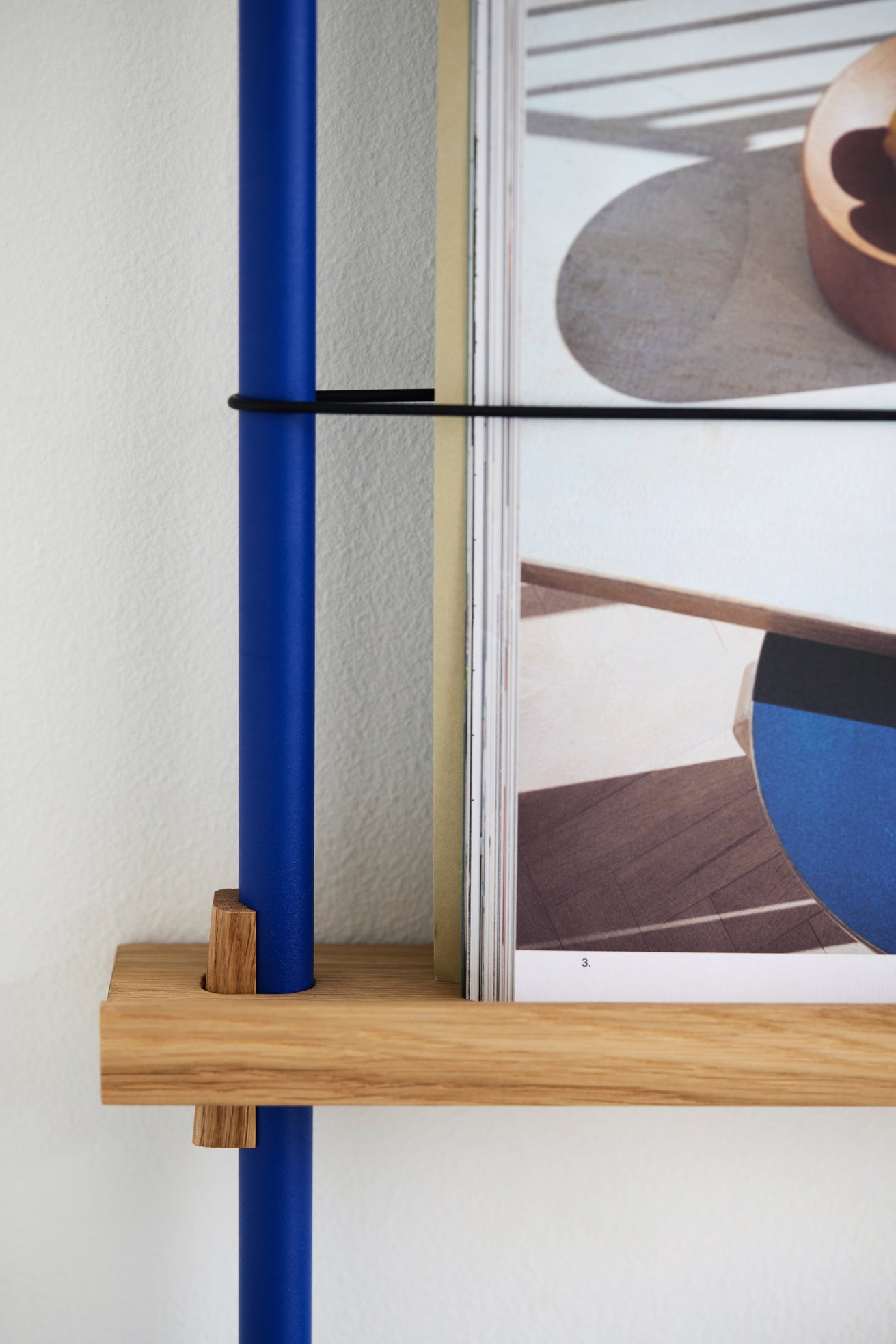 Magazine Shelving –Oak/Deep-Blue - MS.65.1