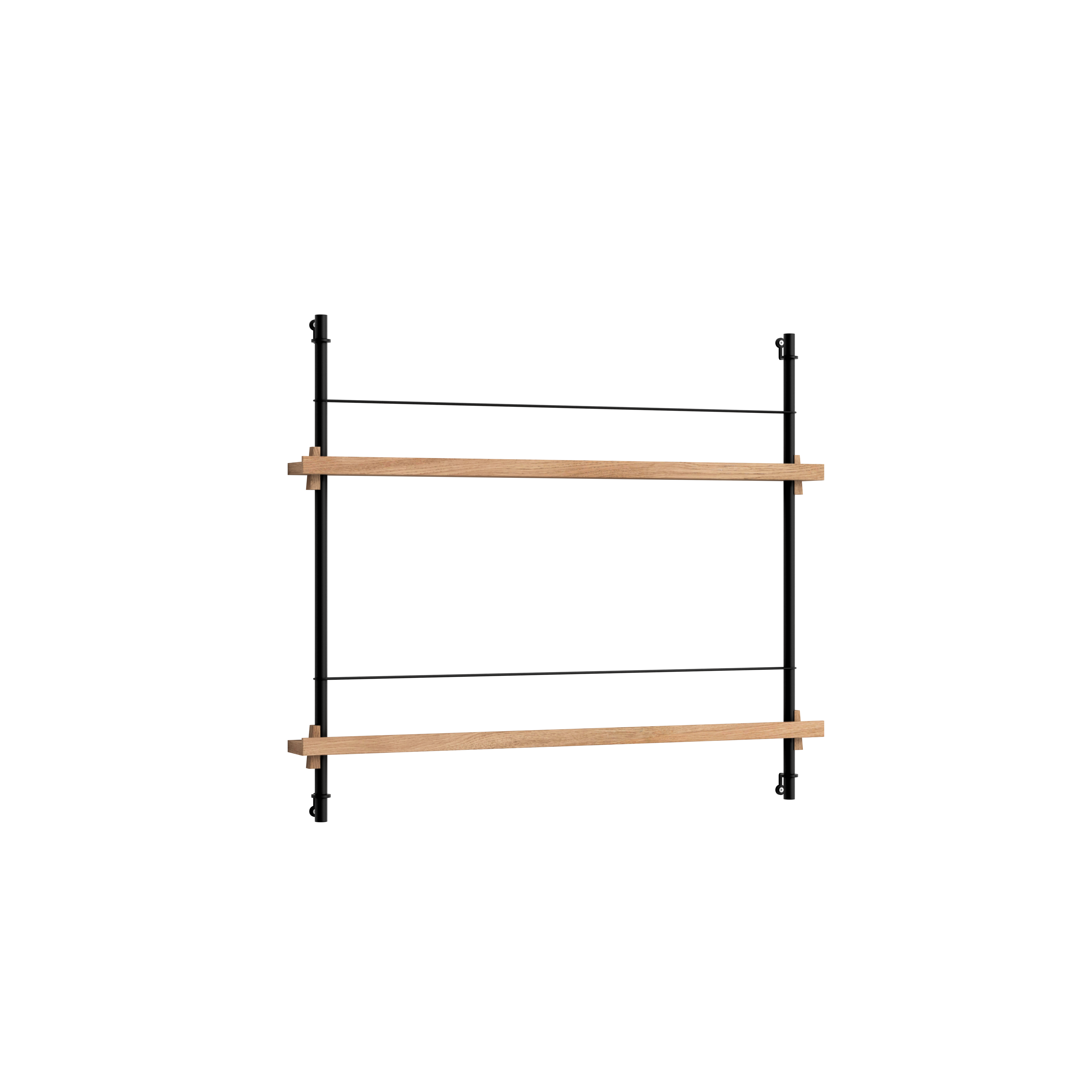 Magazine Shelving – Oak/Black - MS.65.1