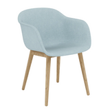 Fiber Armchair, Full Upholstery, Wood Base