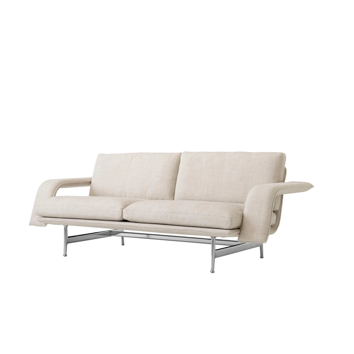 Meantime AV30 2-seater sofa - Polished Aluminium legs