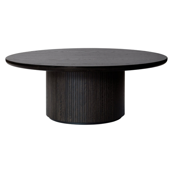 Masuta de Cafea Moon Rotundă - Brown / Black Stained Veneer Oak Lacquered
