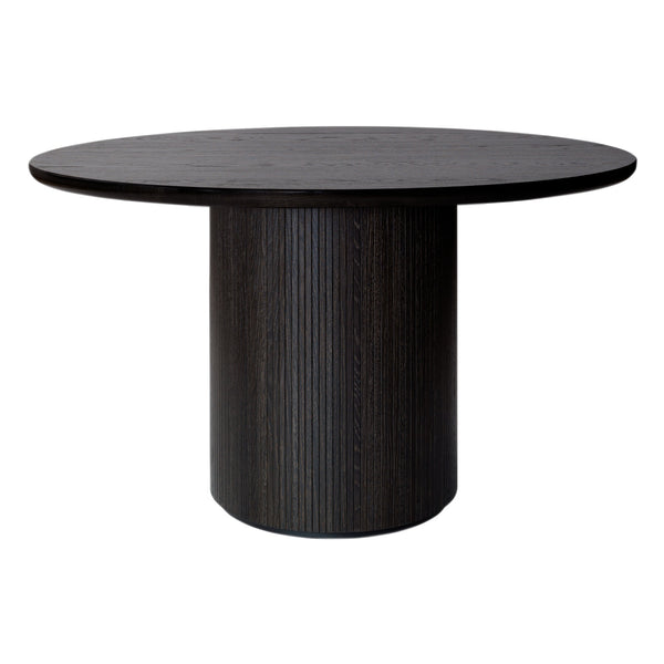 Moon Dining Table Round - Brown / Black Stained Veneer Oak Lacquered