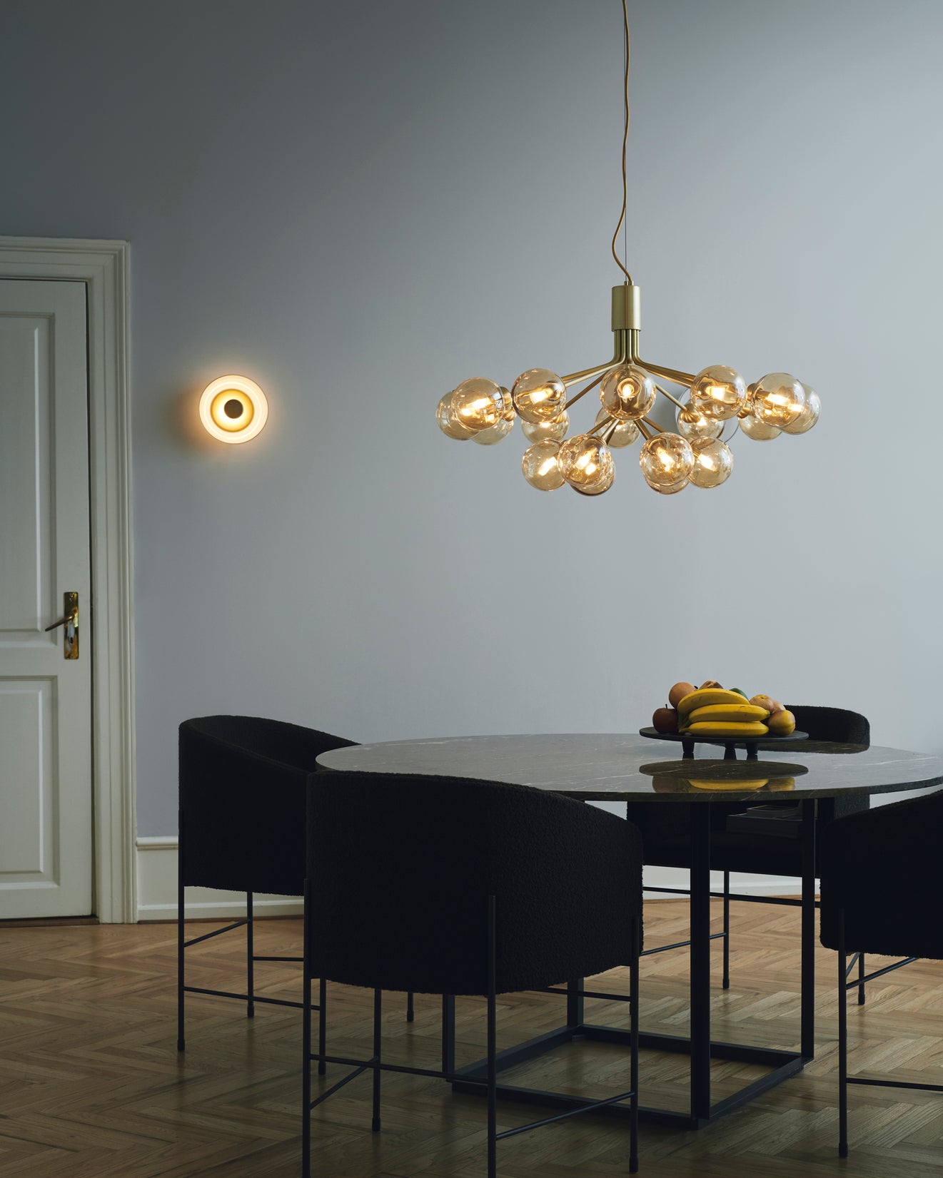 Aplica / Plafoniera Blossi -  Nordic Gold / Opal White