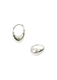 Small Roscida Drop Hoops - Silver