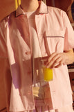 Outline Pyjama Shirt Short Sleeve - Soft Pink