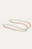 Colier Bells of the Wild Pearl and Rose Quartz Bead Gold Vermeil