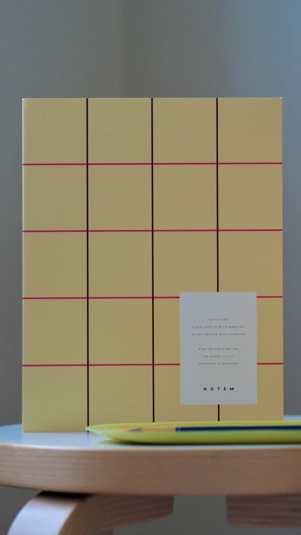 UMA Flat Lay Notebook - Large, Yellow Check