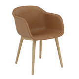 Fiber Armchair, Full Upholstery, Wood Base