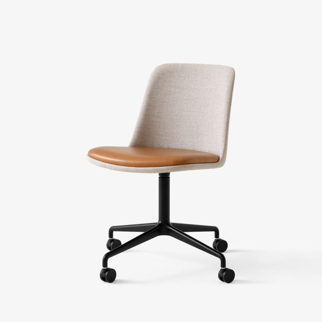 Rely Meeting Chair HW25 - 4-Star Swivel Base/Castors - Full Upholstered with Seat Pad - Mixed Upholstery