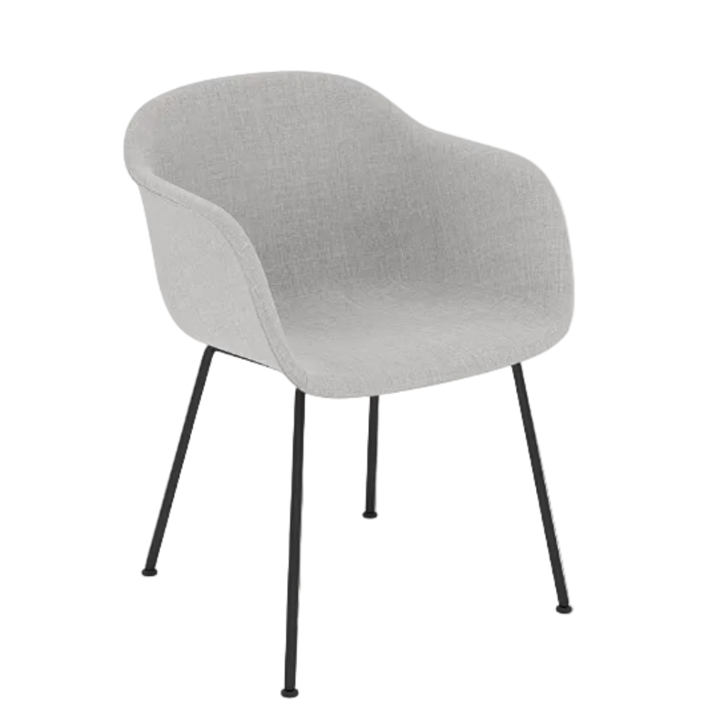 Fiber Armchair, Full Upholstery, Tube Base