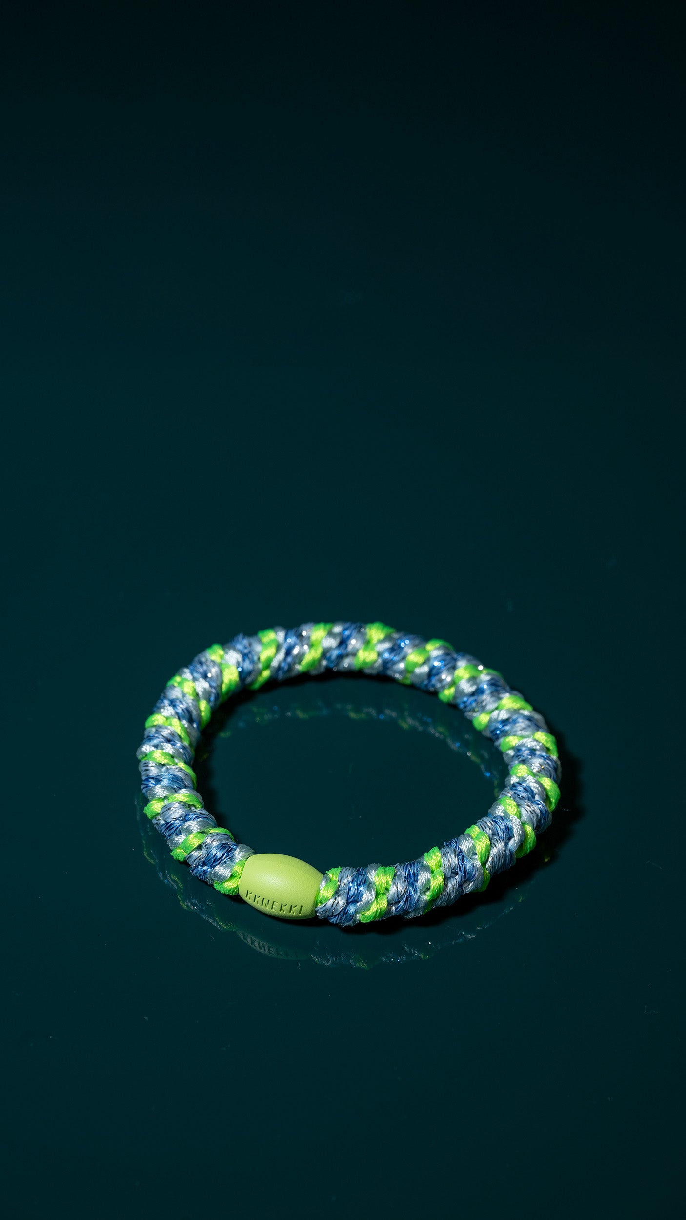 Elastic de par Kknekki - Stripe lime green ocean glitter