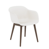 Fiber Armchair White, Wood Base