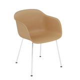 Fiber Armchair Ochre, Tube Base