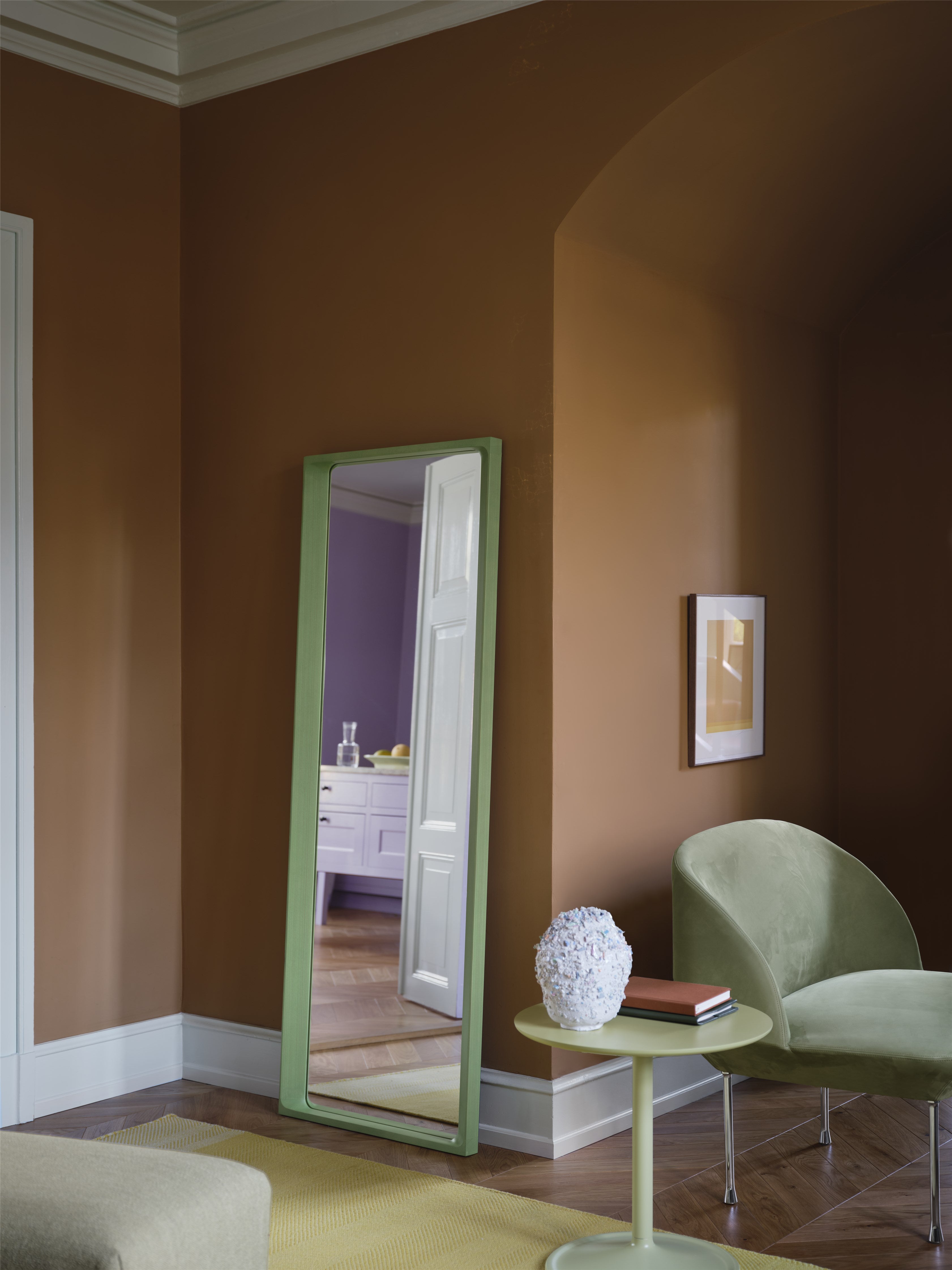 Soft Side Table - Beige Green Laminate/Beige Green