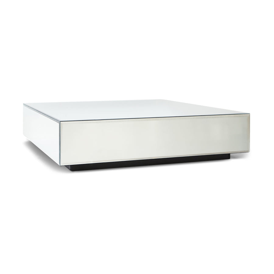 Mirror block coffee table clear, 90x90cm