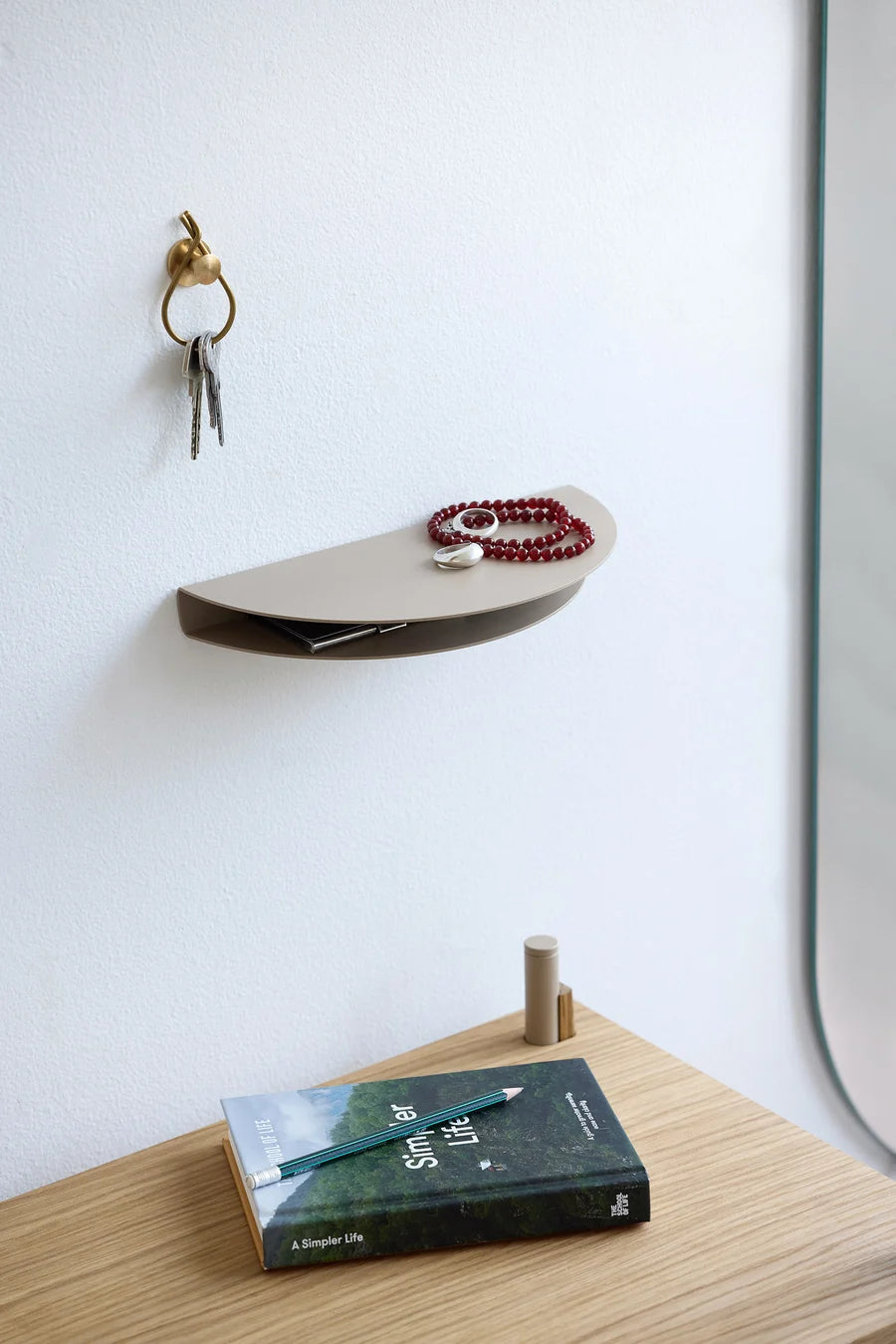 Half Moon Shelf - Warm Grey