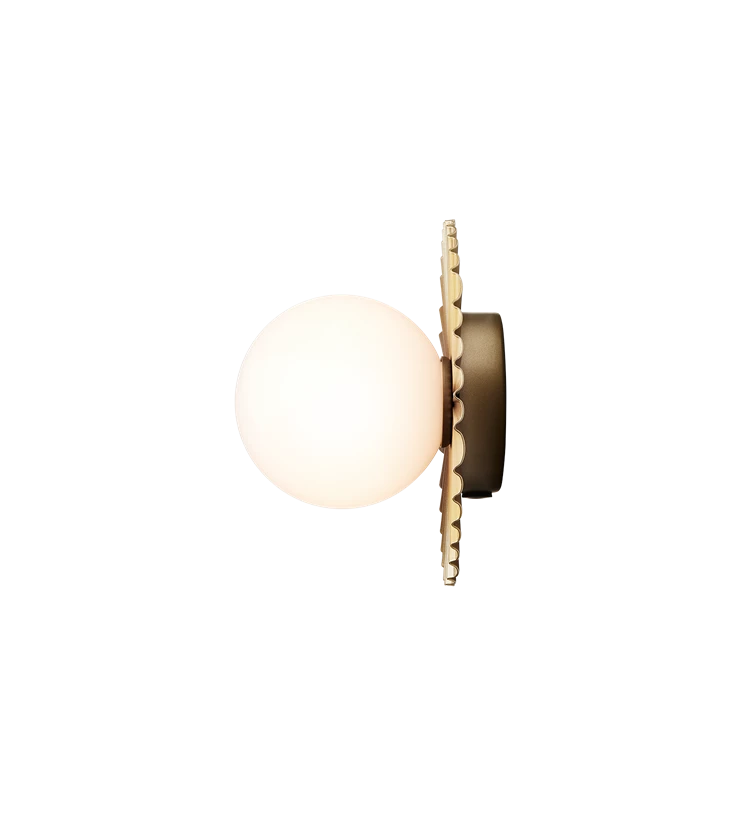 Wall / Ceiling Lamp Liila Muuse Small IP44, nordic gold / opal