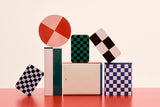 Tin Container-X-Large-Off-White, burgundy and green