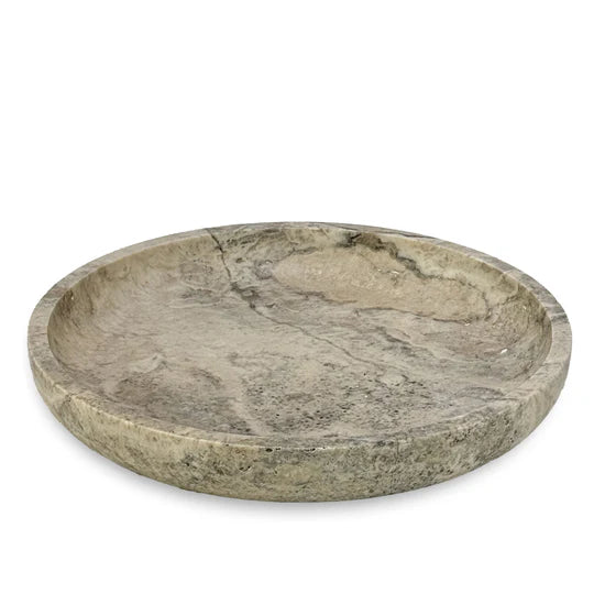 Silver Travertine Luna Bowl XL