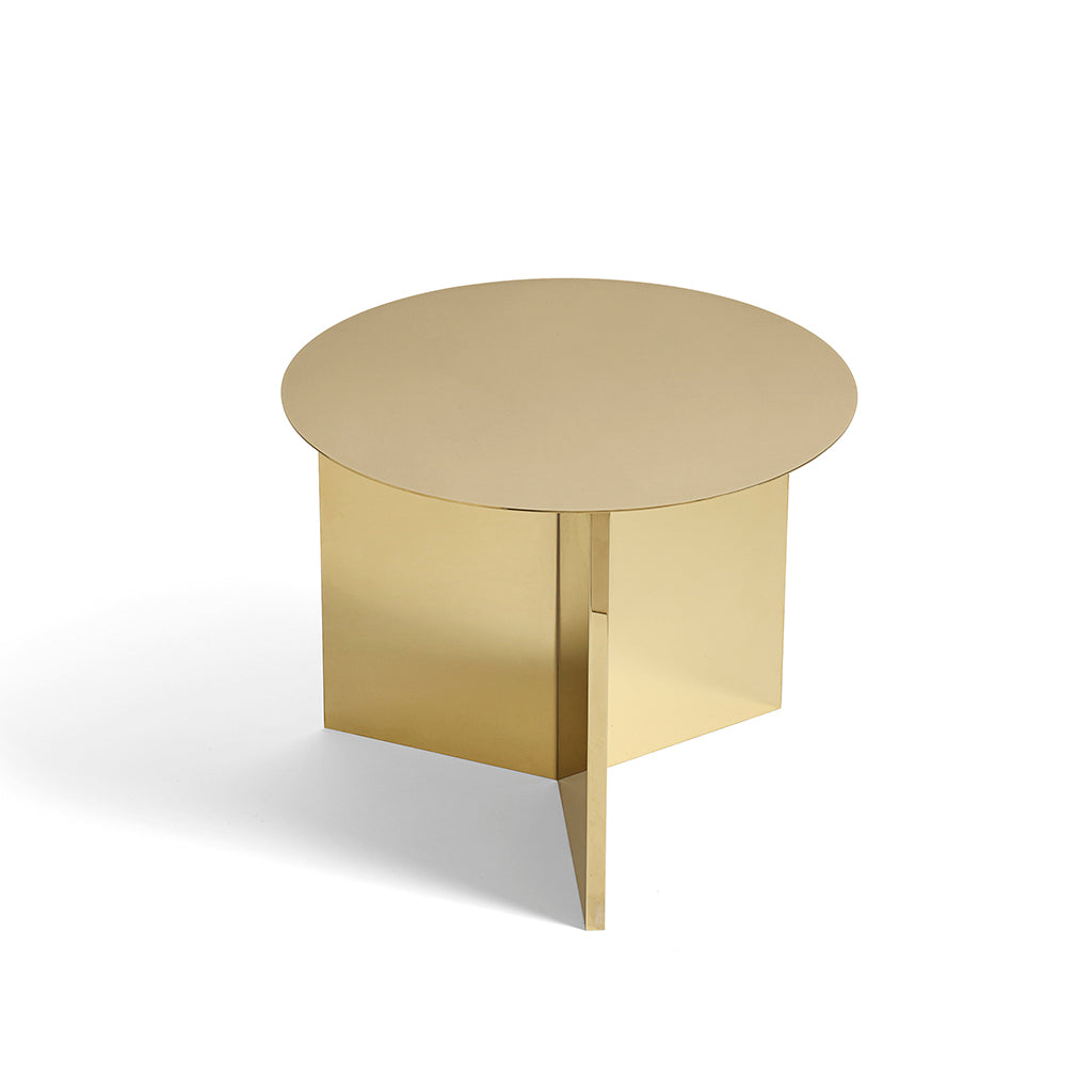 Round Slit Side Table - Brass