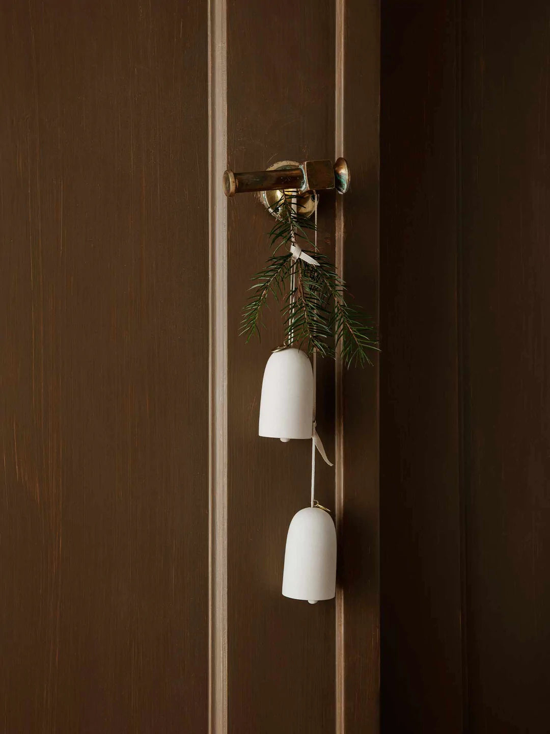 Bell Ceramic Ornament - Set of 2 - Off-White