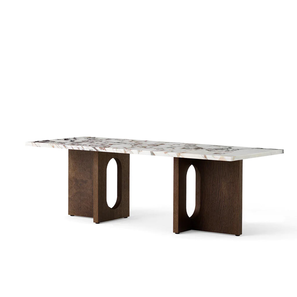 Androgyne Lounge Table, Dark stained Oak / Calacatta Viola marble