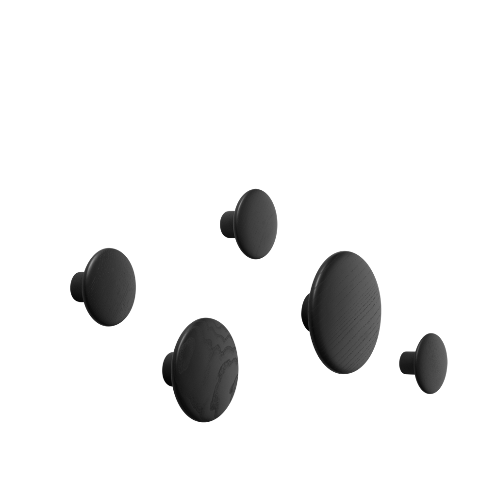 Dots Wood Set de 5 - Negru
