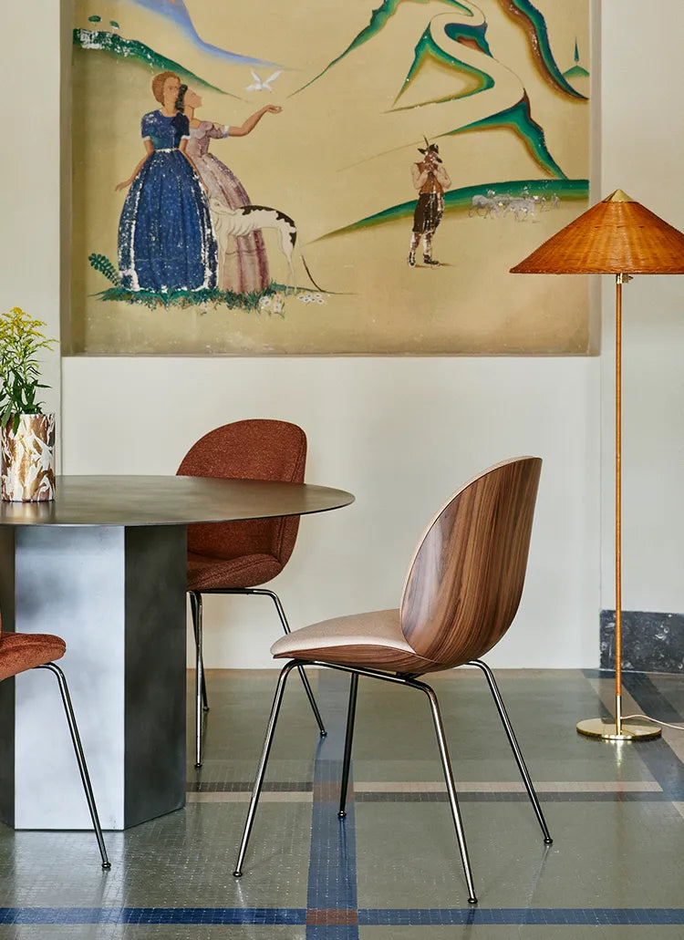 Beetle Dining Chair 3D Veneer - Front Upholstered