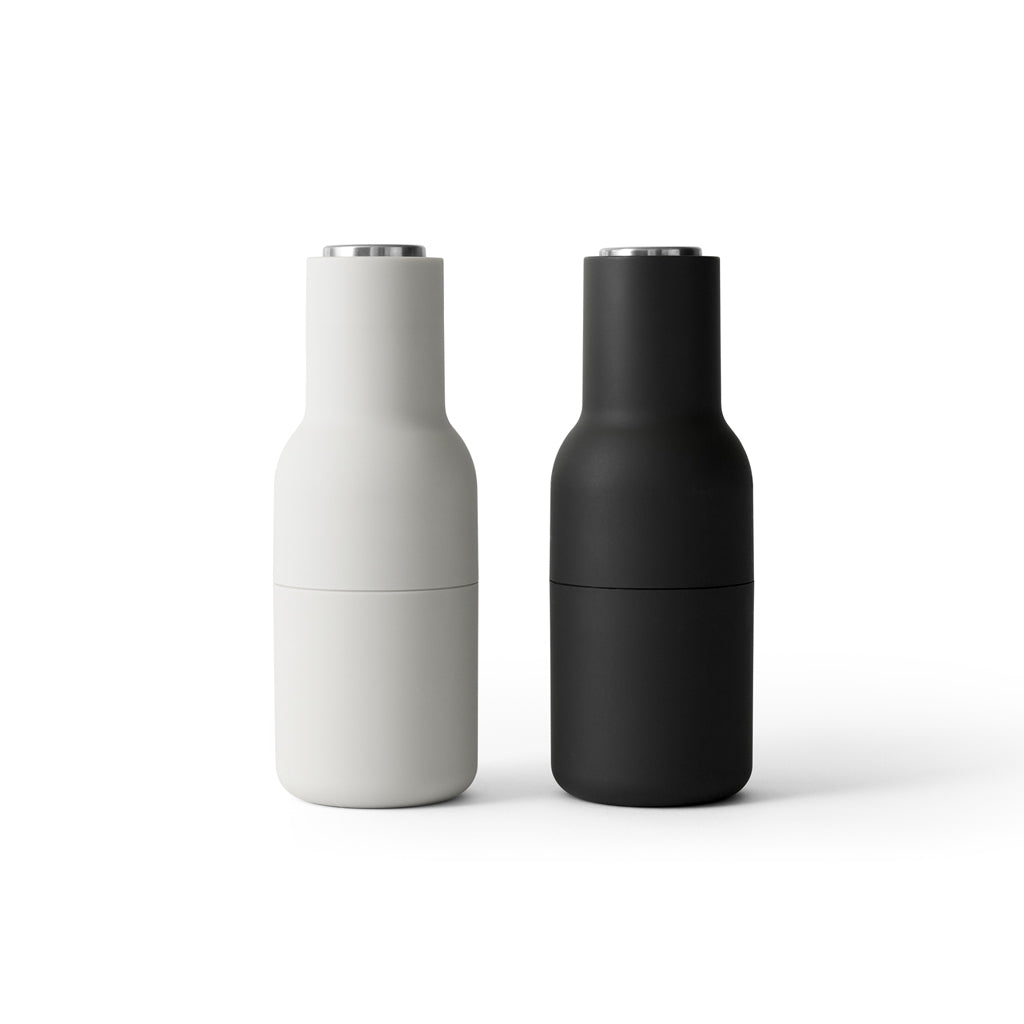 Bottle Grinder, 2-Piece - Carbon / Ash with steel lid