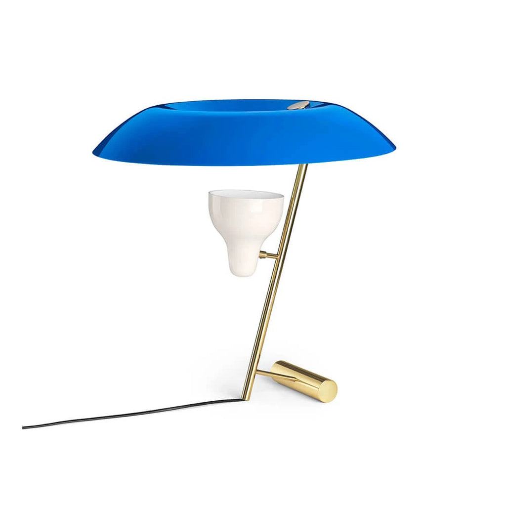 Lampă Model 548 - Alamă lustruită cu difuzor albastru