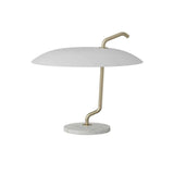 Model 537 Lamp - Brass structure, White reflector, White marble base
