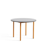 Two-Colour Round Dining Table - Ochre, Light grey