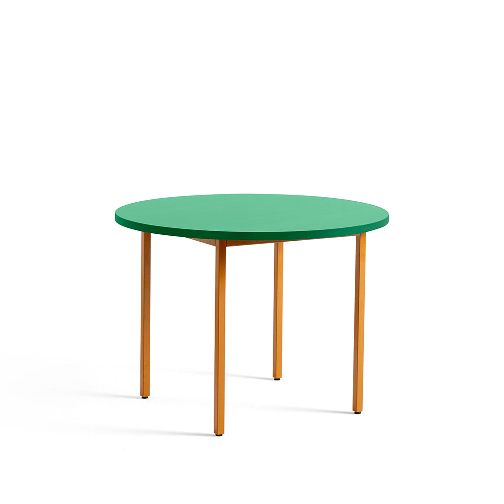 Masă de dining Two-Colour Rotundă - Ocru, verde