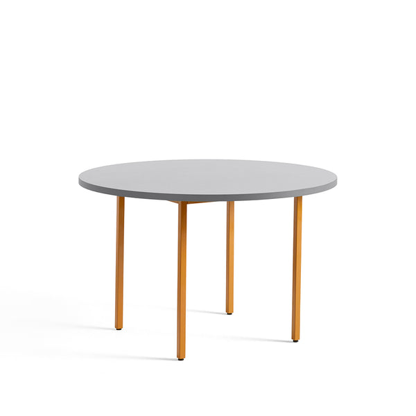 Two-Colour Round Dining Table - Ochre, Light grey
