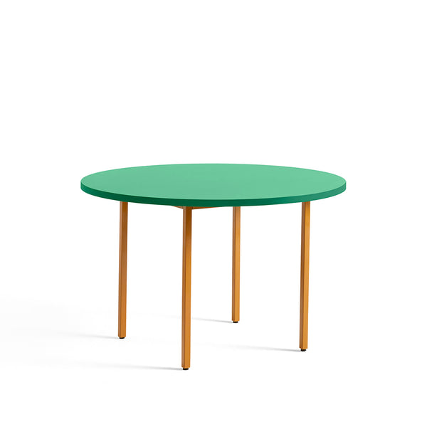 Two-Colour Round Dining Table - Ochre, Green