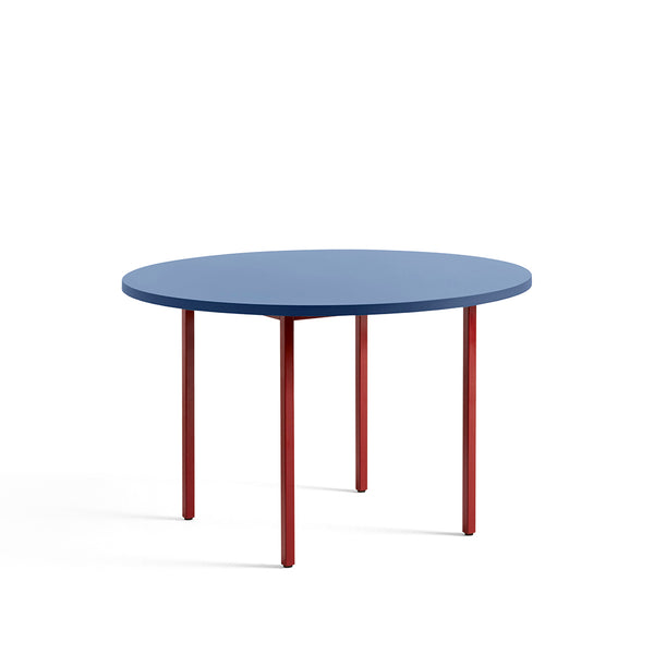 Two-Colour Round Dining Table - Maroon red, Blue
