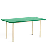 Two-Colour Rectangular Dining Table - Ivory, Green mint