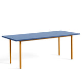 Two-Colour Rectangular Dining Table - Ochre, Blue