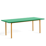 Two-Colour Rectangular Dining Table - Ochre, Green